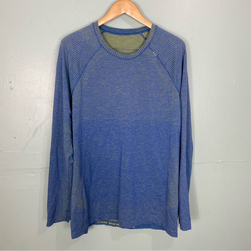 Lululemon Metalvent Blue Green Long Sleeve Tee XL